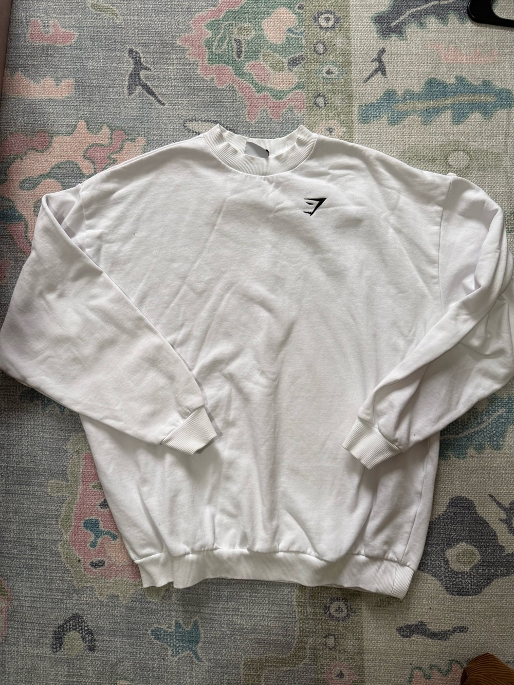 Gymshark White Crewneck Sweatshirt with Small Logo